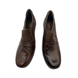 Clarks Bendables Trance Bootie Womens Size 9M Brown Leather Slip-On Casual 38479